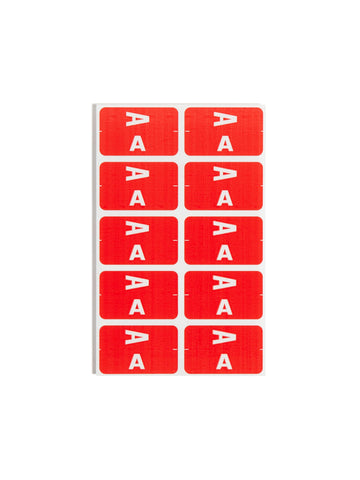 Smead AlphaZ ACCS Color-Coded Alphabetic Label, A, Label Sheet, Red, 100 per Pack (67171)