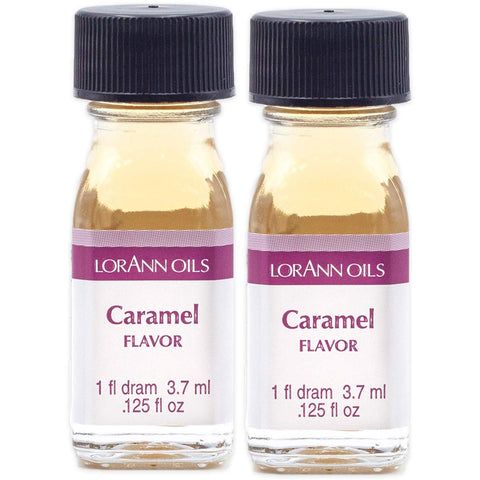 LorAnn Oils Super Strength Flavoring - Used For Candy Making, Flavoring, Baking, Hard Candy, & Flavor Oils - Bold, Natural Flavors 4X Stronger Than Extracts - Caramel, Pack of 2, 0.125 fl oz