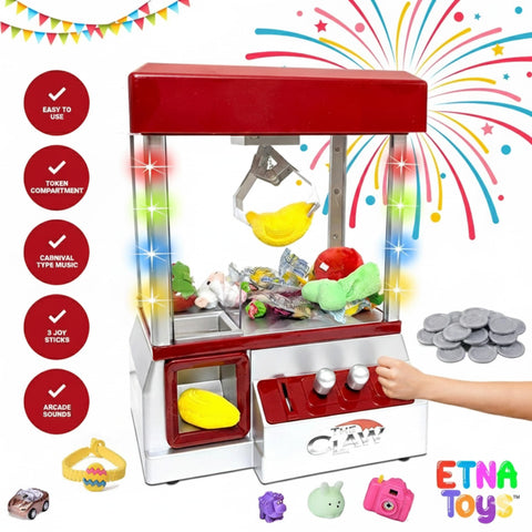Etna Electronic Arcade Claw Machine - Toy Grabber Machine with Flashing LED Lights and Sound