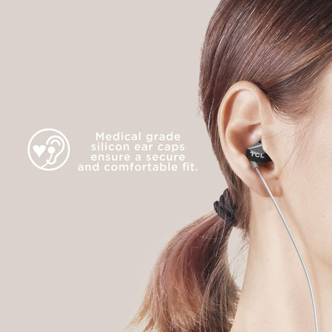 TCL SOCL100BK Socl 100 in-Ear Earbuds Wired Headphone with Passive Noise Isolation and Built-in Mic - Phantom Black