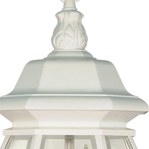 Nuvo Lighting 60/894 Traditional Three Light Hanging Lantern from Central Park Collection in White Finish