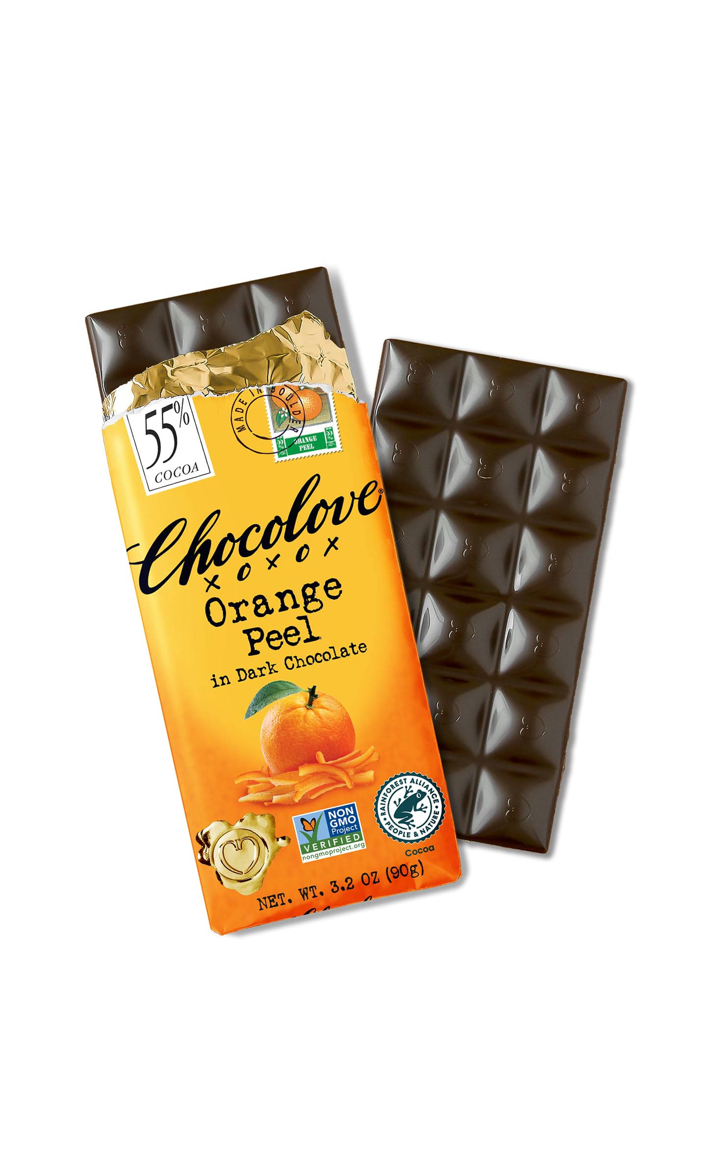 Chocolove, Orange Peel in Dark Chocolate, 3.2 oz
