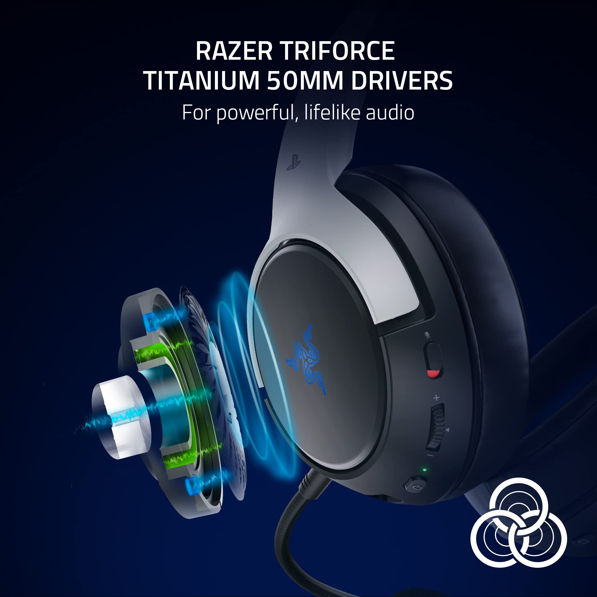 Razer Kaira Pro HyperSpeed Wireless Gaming Headset with Haptics for PlayStation 5 / PS5, PS4, PC, Mobile: Titanium 50mm Drivers - Hybrid Mic - Low Latency Bluetooth - 30 Hr Battery - White & Black