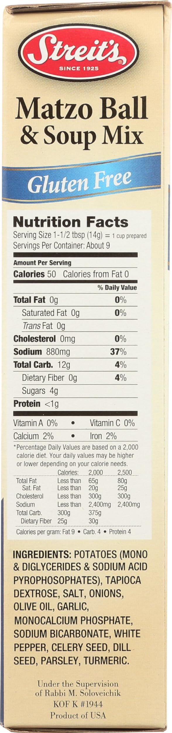 Streits, Mix Matzo Ball And Soup Gluten Free, 4.5 Ounce