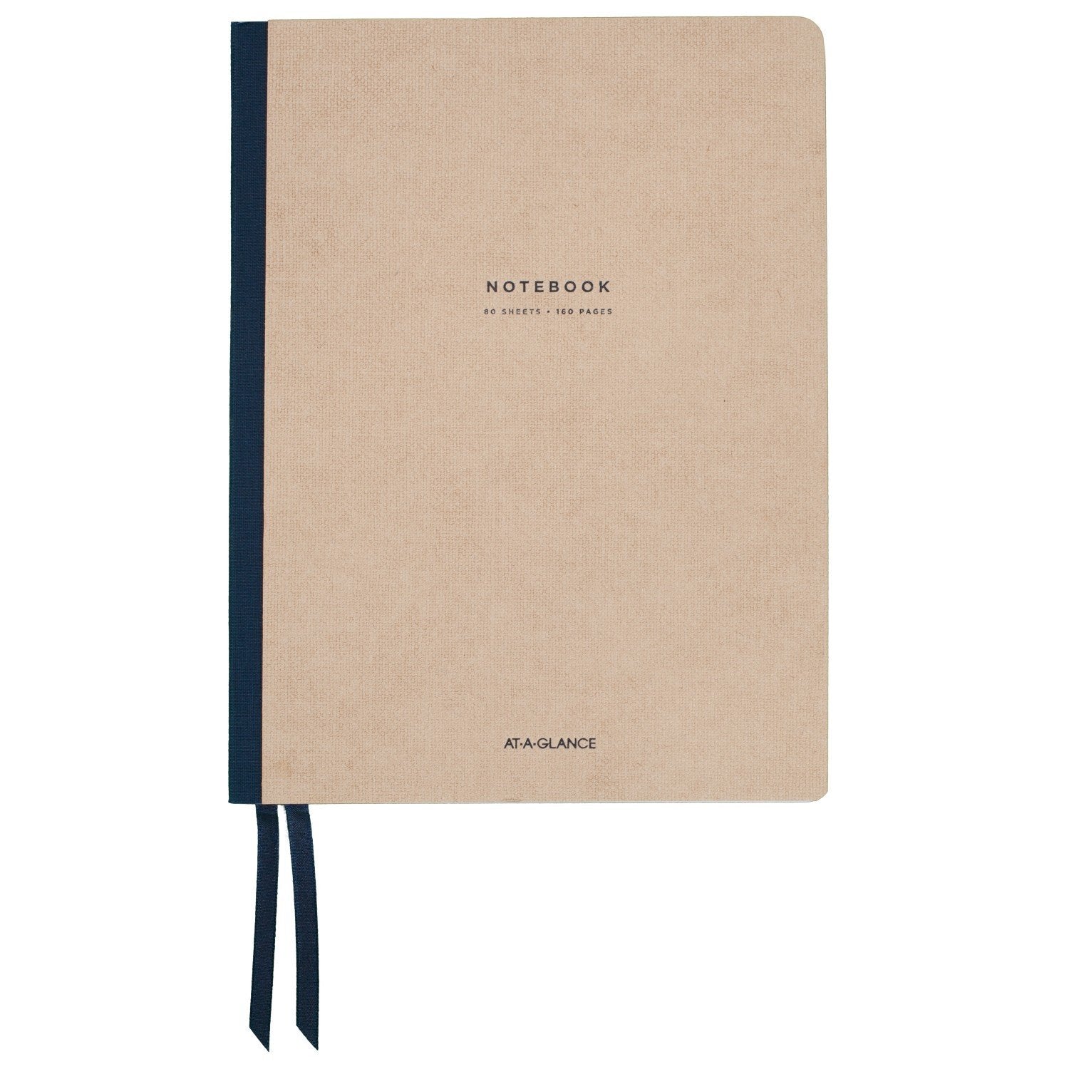 AT-A-GLANCE Notebook, Casebound, Ruled, 80 Sheets, 9-1/2 x 7-1/4", Collection, Tan/Blue (YP146-07)