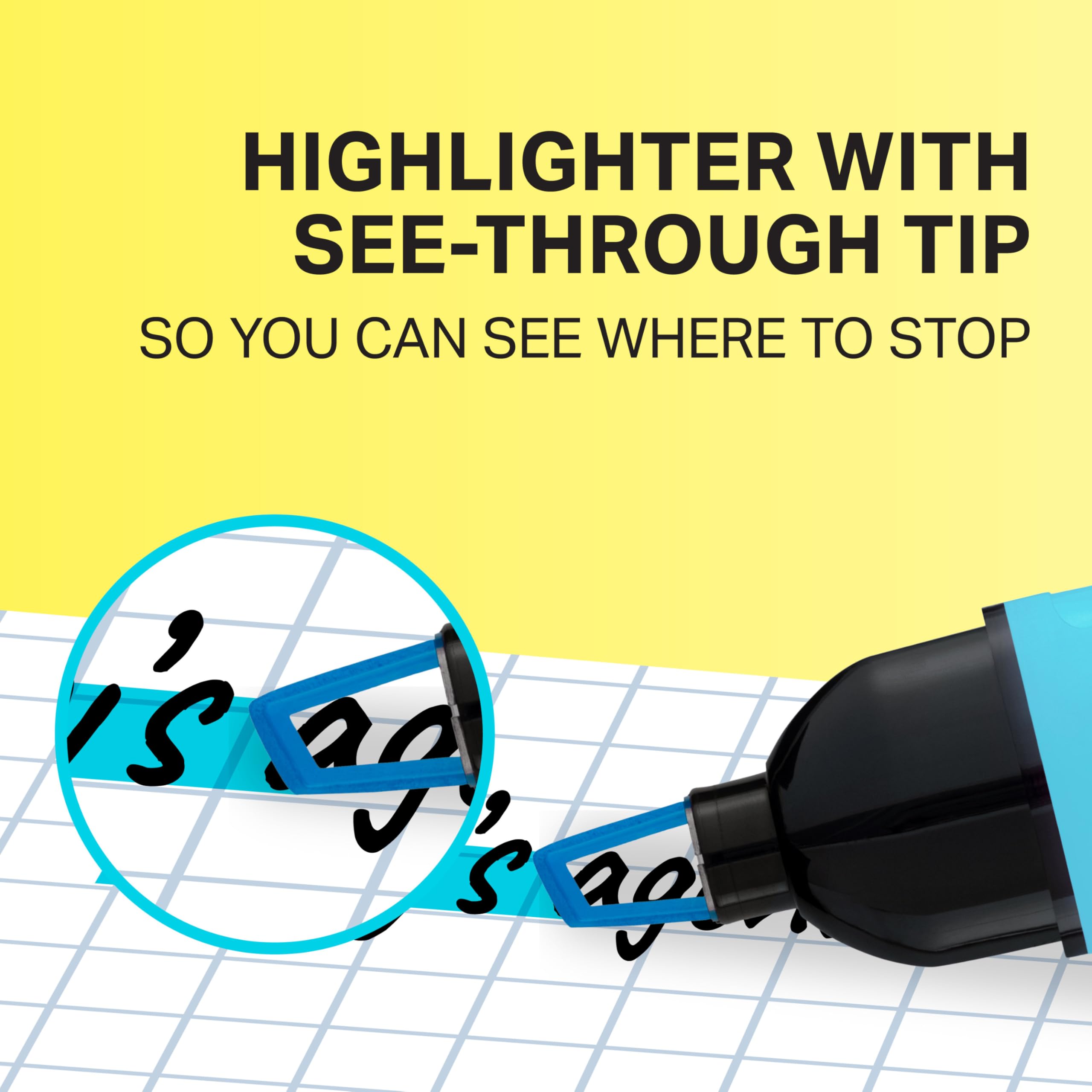 Sharpie 1912767 Clear View Chisel Tip Highlighters, Assorted Highlighter, 3-Carded, Yellow, Pink and Orange(1912937)