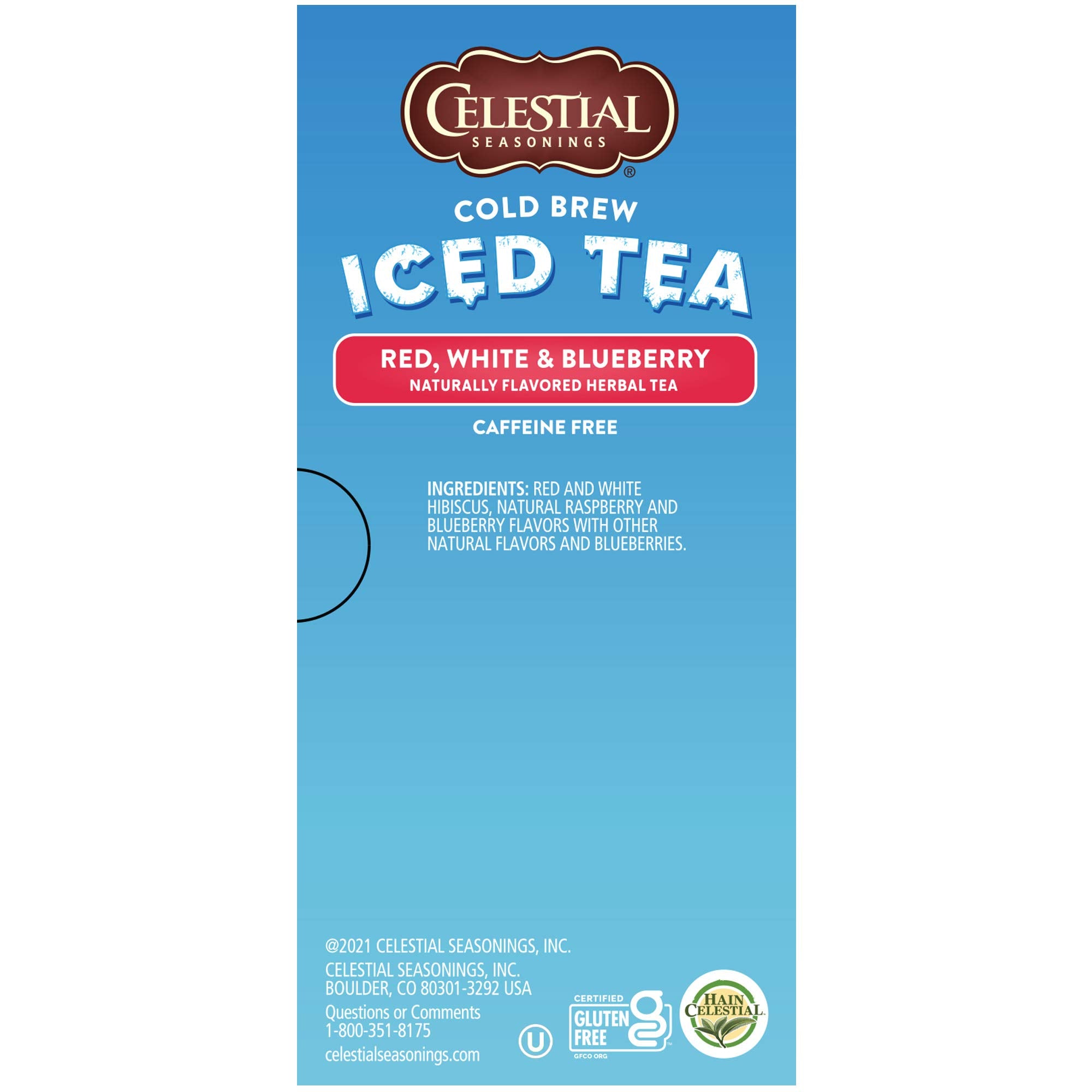 Celestial Seasonings Cold Brew Red, White & Blueberry Iced Tea Bags 18 tea bags