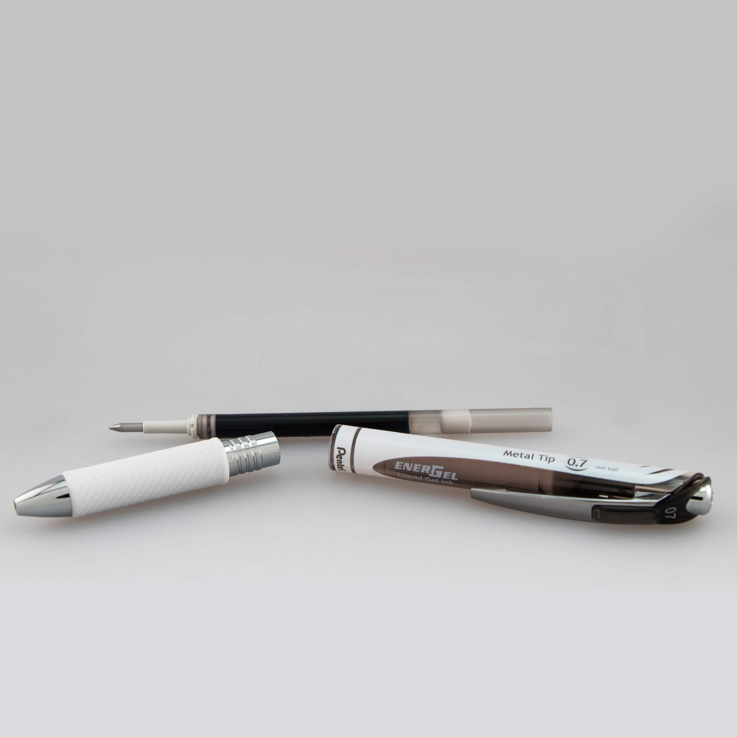 Pentel EnerGel Pearl Deluxe RTX Retractable Liquid Gel Pen, (0.7mm), Black Ink/Blue Ink, 2 Pack (BL77WBP2AC)