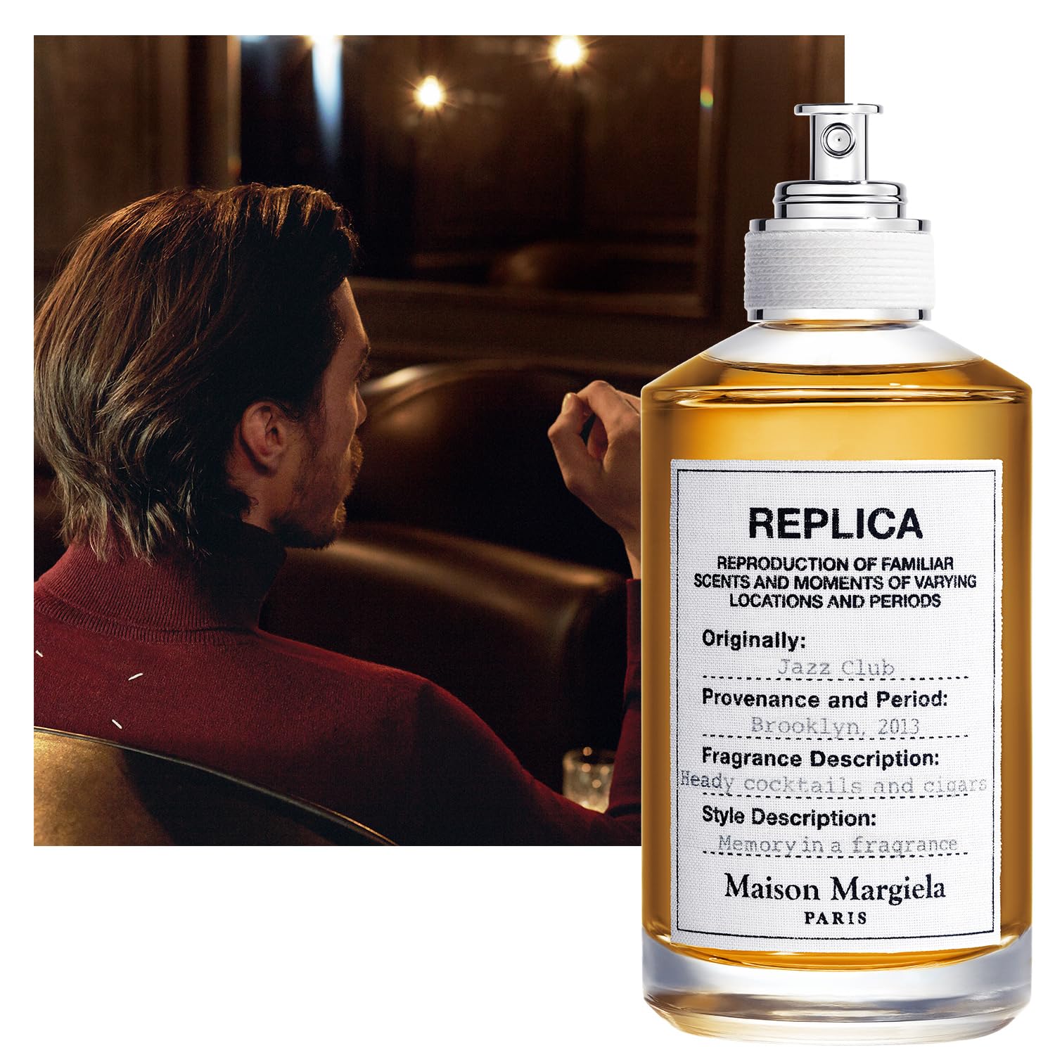 Maison Margiela - Replica - Jazz Club Eau de Toilette - Warm & Spicy Scent - With Vanilla, Rum Accord, & Tobacco - 1.0 Fl Oz