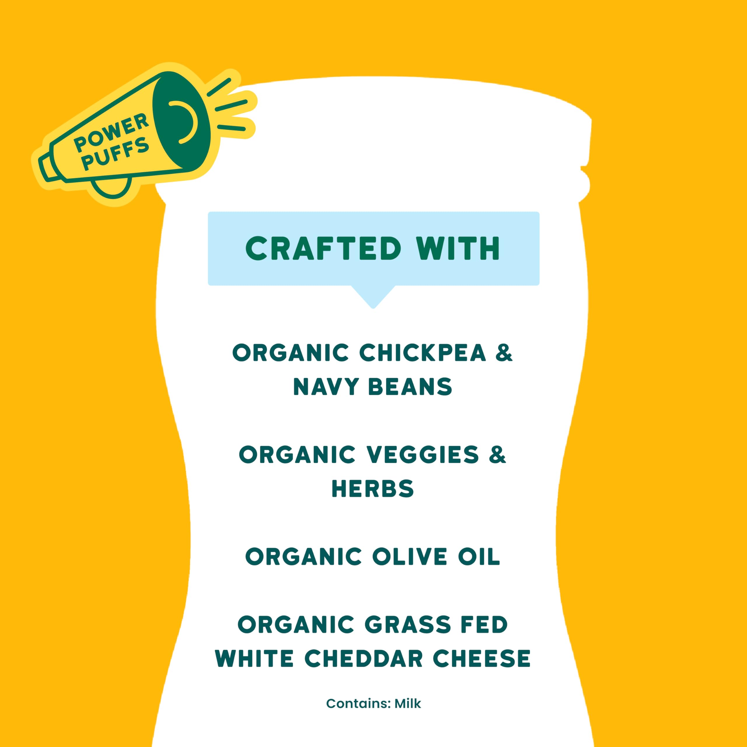 Serenity Kids 6+ Months Grain-Free Baby Puffs - Melt-in-Mouth Toddler Snacks, Easy-Grip Infant Snacks, Real Veggie & Olive Oil Organic Baby Food, 1.5 Oz, Pack of 1, White Cheddar & Cauliflower Spinach