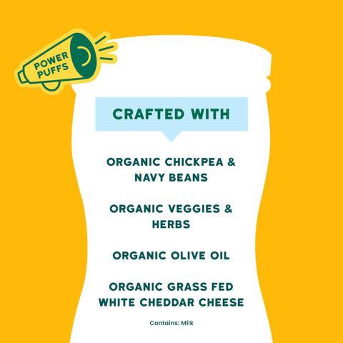 Serenity Kids 6+ Months Grain-Free Baby Puffs - Melt-in-Mouth Toddler Snacks, Easy-Grip Infant Snacks, Real Veggie & Olive Oil Organic Baby Food, 1.5 Oz, Pack of 1, White Cheddar & Cauliflower Spinach