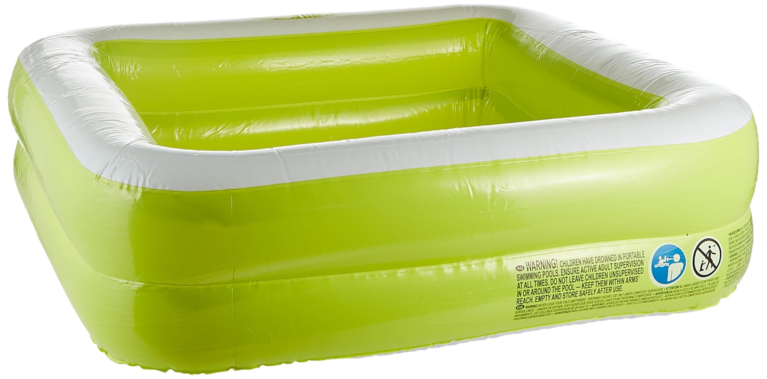 Intex Square Inflatable Kids Pool, 34 x 34 x 10 inches, Pink and White, 15 Gallon