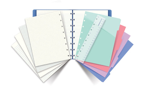 Filofax REFILLABLE NOTEBOOK CLASSIC, 10.8" x 8.5" Fuchsia - Elegant leather-look cover with moveable pages - Elastic closure, index, pocket and page marker (B115105U), Letter Size