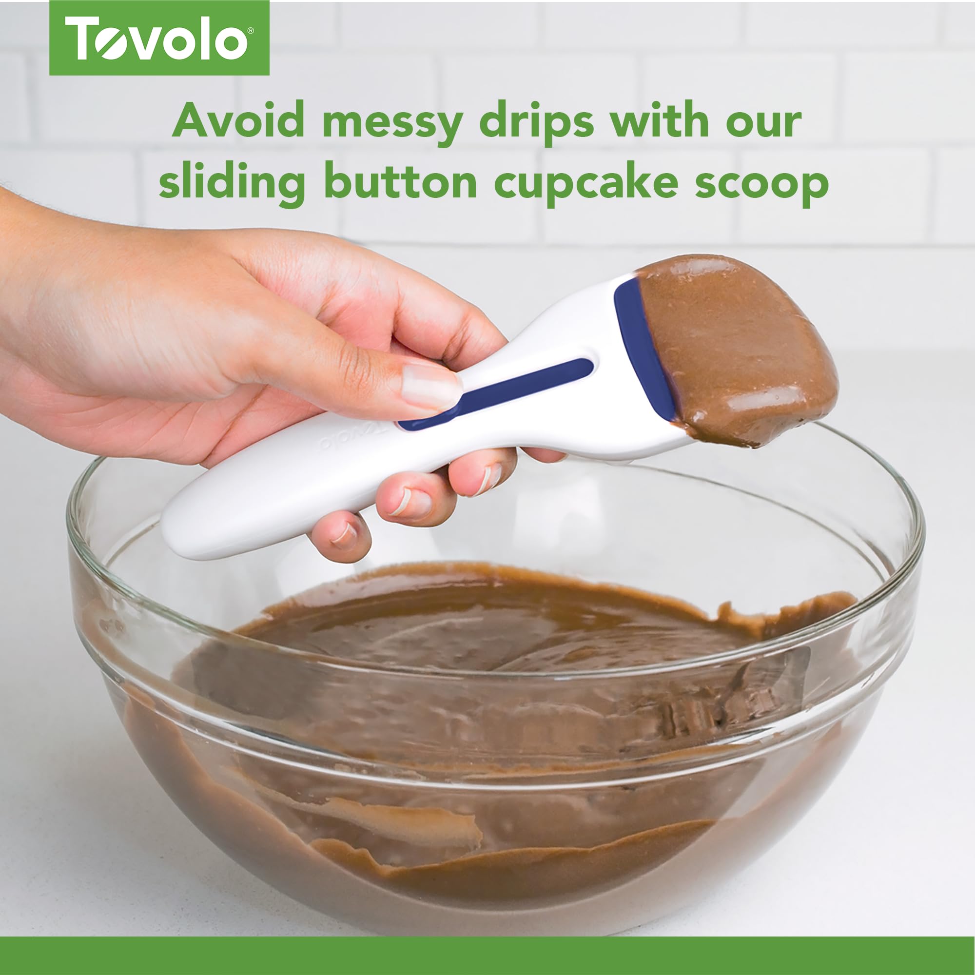 Tovolo Cupcake Scoop Batter Dispenser for Cupcakes Muffins Pancakes and Cookie Dough, Easy to Clean Batter Scoop Slide Dispenses Quicker for Even Size Baked Goods Kitchen Gadget, Fuchsia