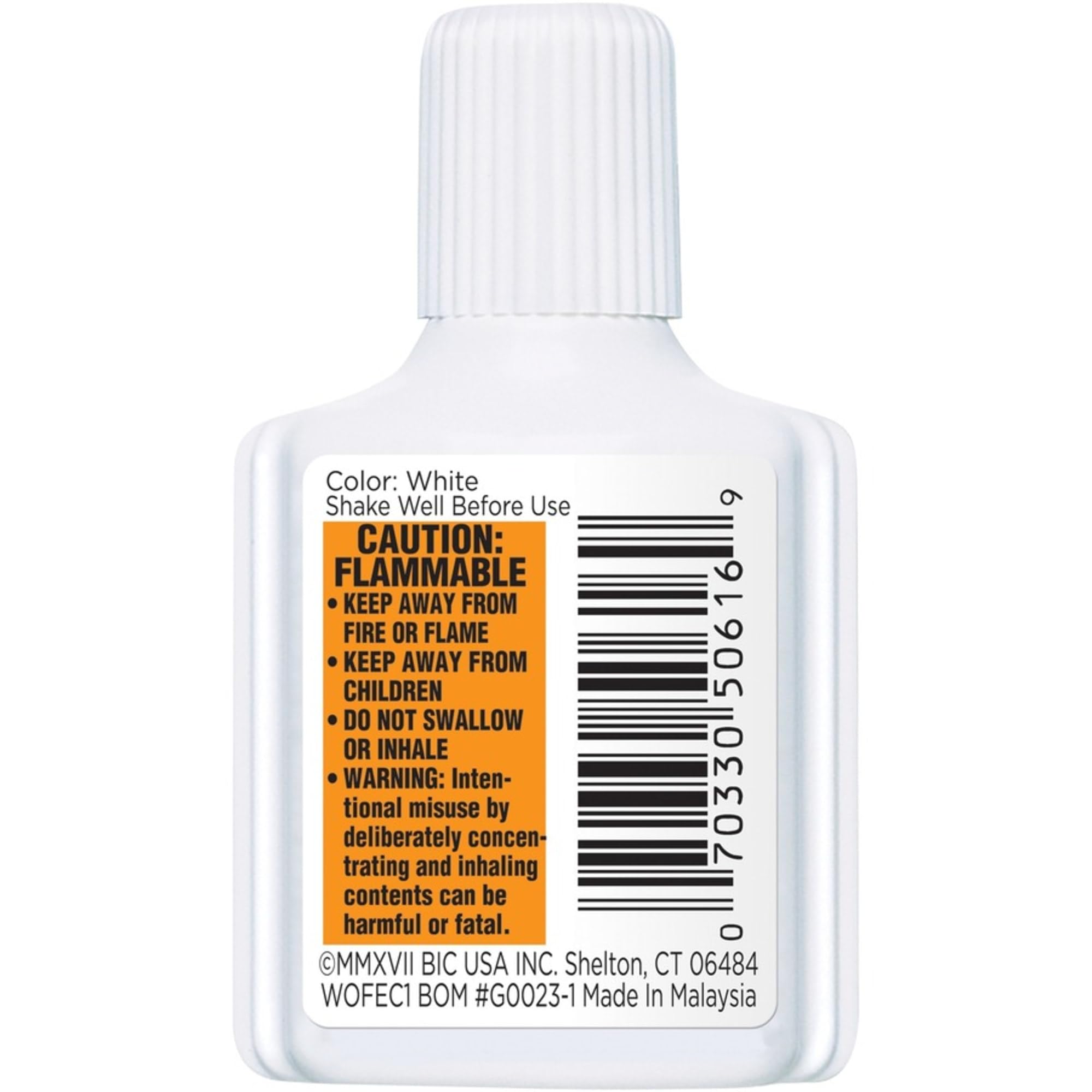 BIC Wite-Out Extra Coverage Correction Fluid, 20 mL Bottles, White, Pack Of 2