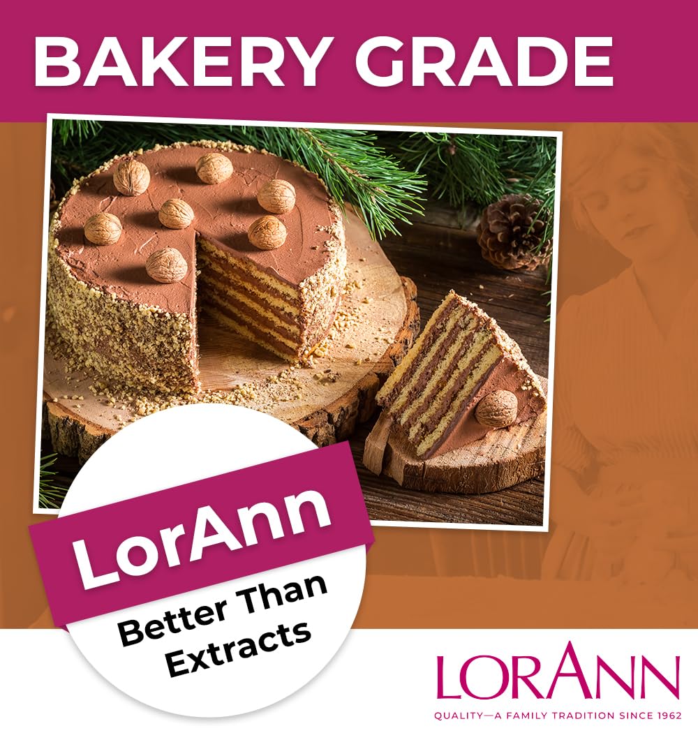 LorAnn Oils Hazelnut Bakery Emulsion: True Essence, Ideal for Boosting Fruit Tones in Cakes, Cookies & Desserts, Gluten-Free, Keto-Friendly, Extract Substitute Essential for Your Kitchen, 16 Oz