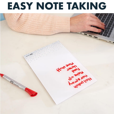 Quartet Glass Desktop Notepad, 9" x 6", Whiteboard, Dry Erase Surface, Dot/White, 2 Pack (GDP96D)
