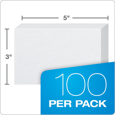 Oxford Blank Index Cards, 3" x 5", White, 100 Per Pack (40135)