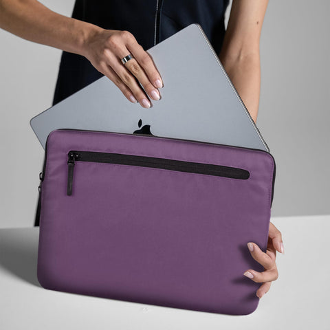 Incase Compact Laptop Sleeve with Flight Nylon - 16 Inch MacBook Pro and Laptop Case – Slim Computer Sleeve with Faux Fur Lining, Front Accessory Pocket with Zipper - Nordic Mauve
