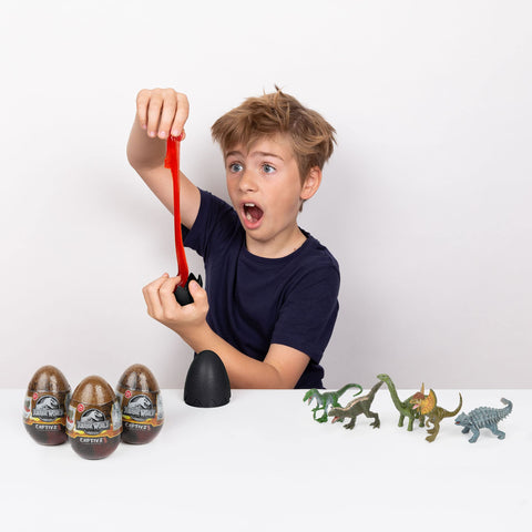 Jurassic World Captivz Slime Filled Dinosaur Egg. Will You Find A Limited Edition Species? Perfect Stocking Filler. Includes Battle Token, Slime and Pop 'N' Lock Dino.