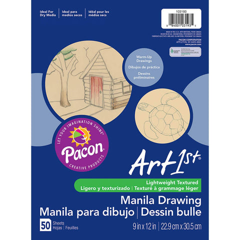 Pacon® PAC103193 Art1st® Drawing Paper, 9" x 12", Manila, 50 Sheets