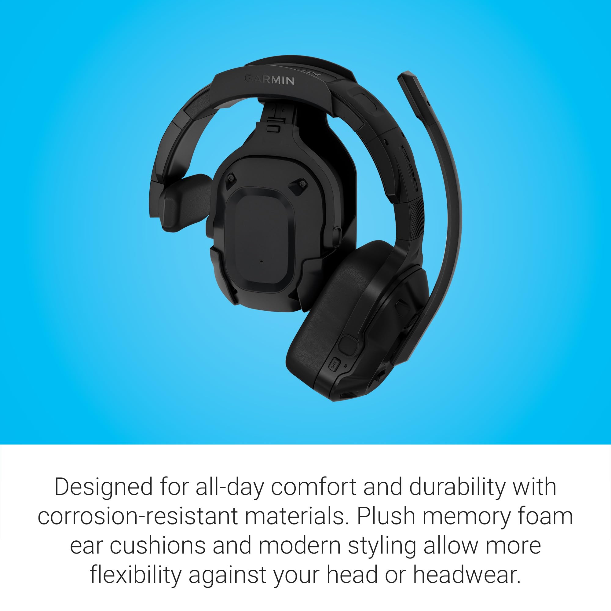 Garmin dēzl™ Headset 210, 2-in-1 Premium Trucking Headset, Active Noise Cancellation, Long Battery Life, 60 Hours of Talk Time, Built-in LED Flashlight, Convertible Design