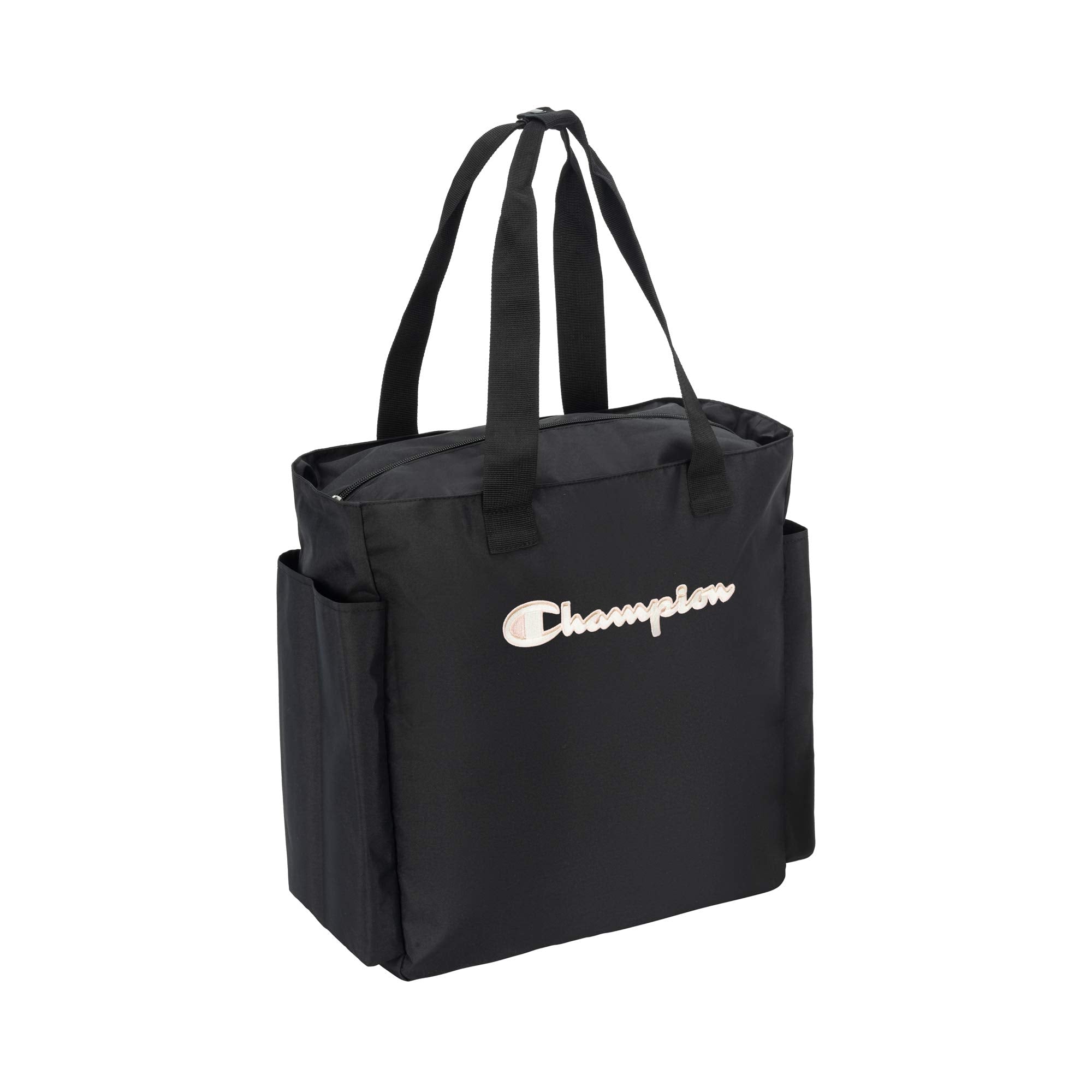 Champion unisex adult Signal Gym Tote Bags, Black/Reflective Silver, One Size US