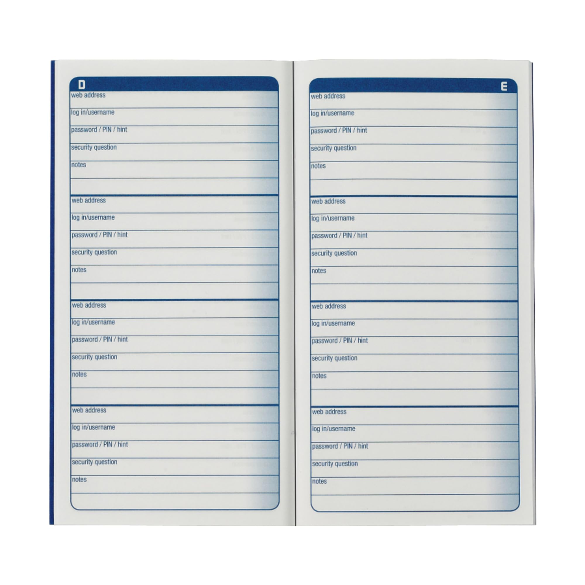 Adams® Password Journal, 6 1/4" x 3 1/4", 48 Pages (24 Sheets)