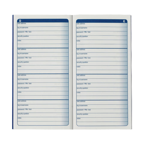 Adams® Password Journal, 6 1/4" x 3 1/4", 48 Pages (24 Sheets)
