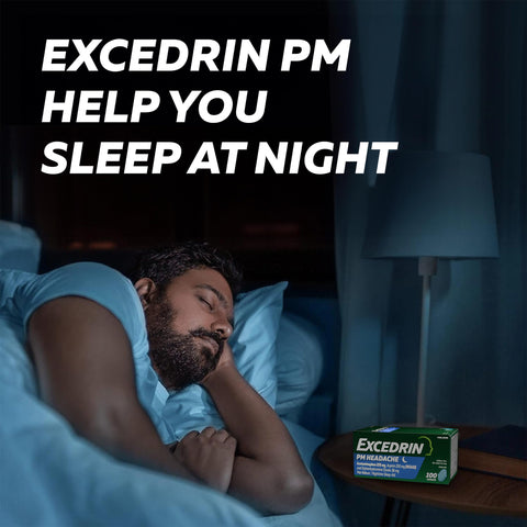 Excedrin PM for Headache Relief, Acetaminophen 250mg, Aspirin 250mg, Diphenhydramine Citrate 38mg, Pain Reliever, Nighttime Sleep-Aid, 24 Count