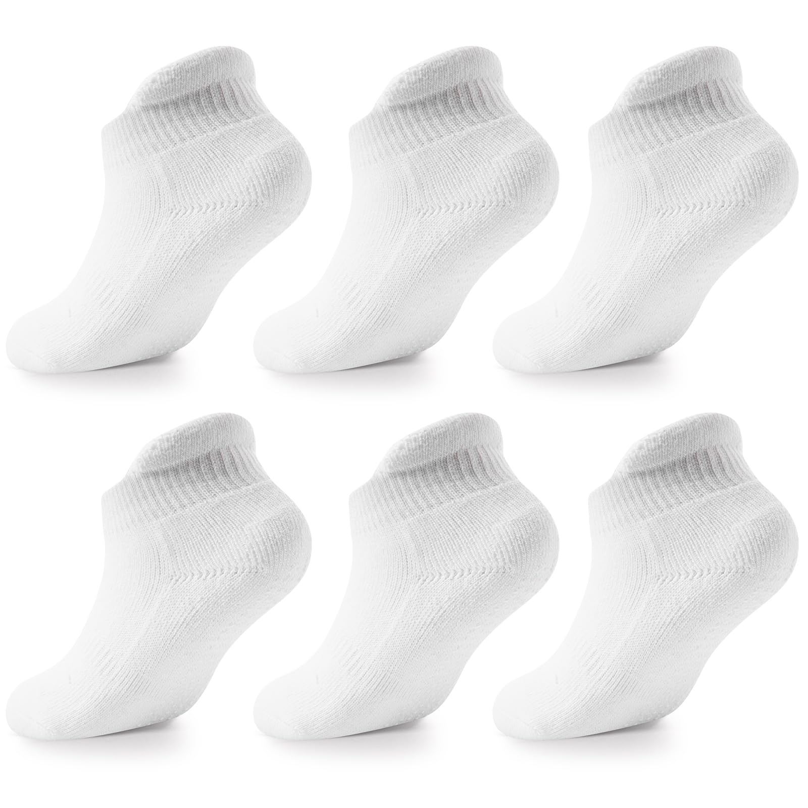 LA ACTIVE 6 Pairs Non Slip Grip Ankle Boys and Girls Socks with Non Skid for Babies Toddlers and Kids Back to School 0-10 Years