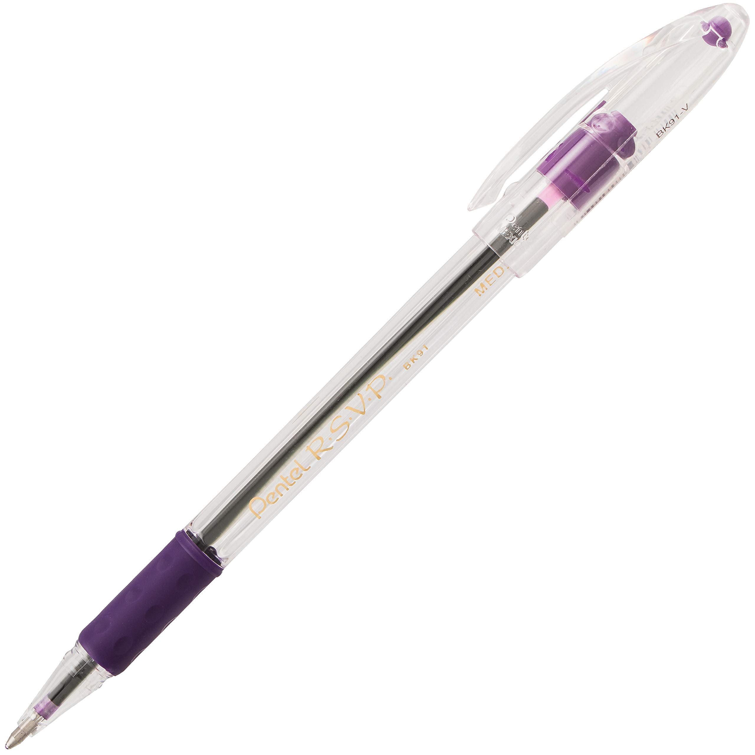 Pentel R.S.V.P. Ballpoint Pen, Medium Line, Assorted Ink (BK91BP6M) (Pack of 1, 6 Count Total)