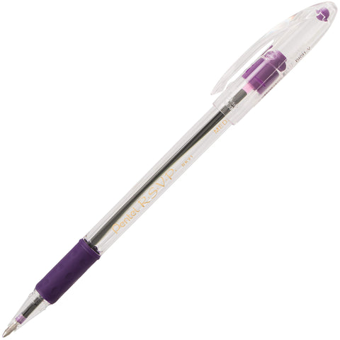 Pentel R.S.V.P. Ballpoint Pen, Medium Line, Assorted Ink (BK91BP6M) (Pack of 1, 6 Count Total)