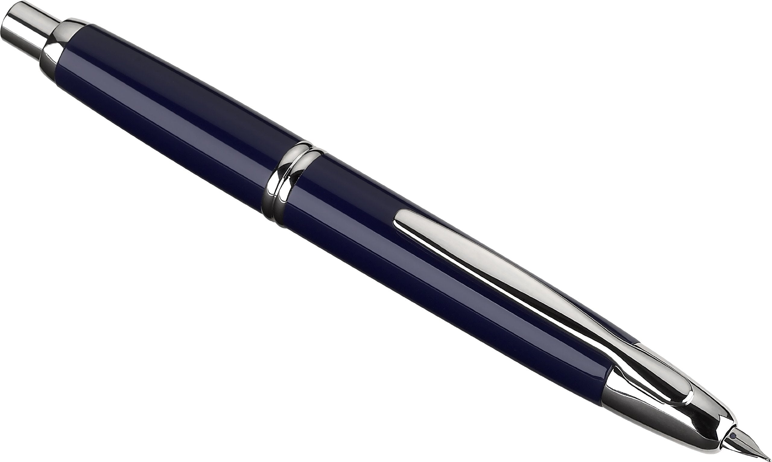 PILOT Vanishing Point Collection Refillable & Retractable Fountain Pen, Blue Barrel with Rhodium Accents, Blue Ink, Broad Nib (60343)