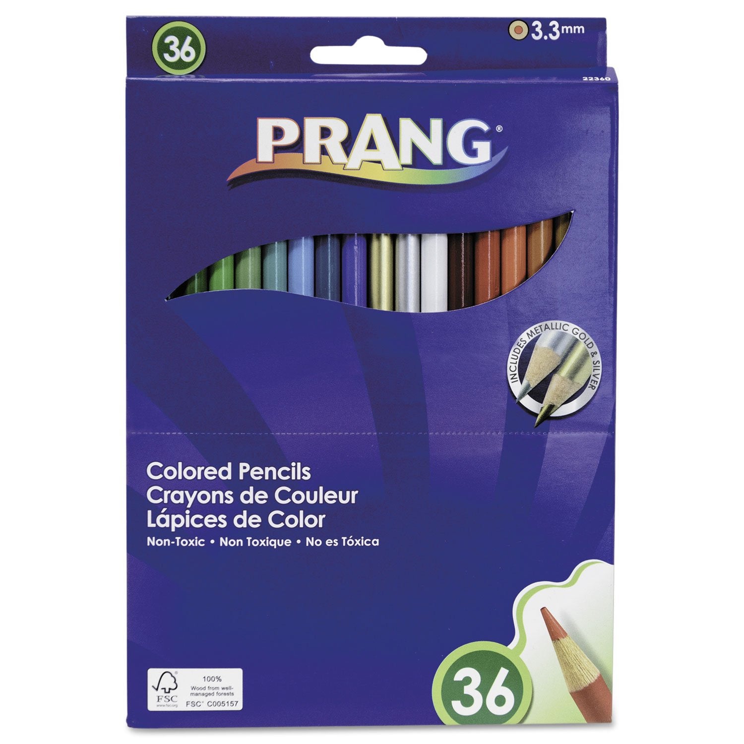 Dixon Prang Presharpened 7-Inch Colored Pencils, 24-Color Set (22240)