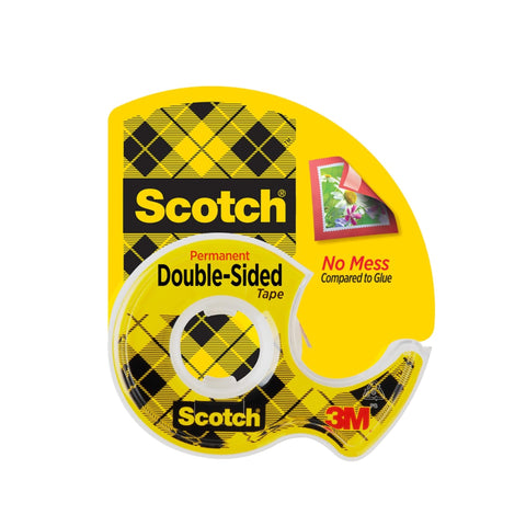 Scotch Double Sided Tape, Permanent, 3/4 in x 300 in, 1 Dispenser/Pack (237)