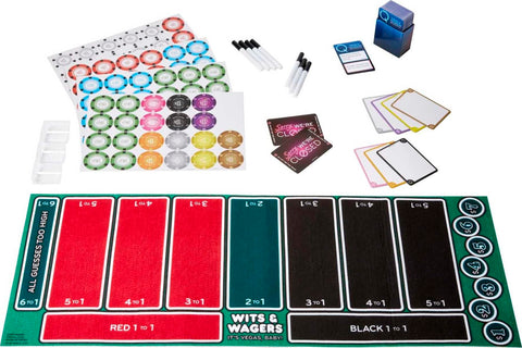 Mattel Games Wits & Wagers Board Game Vegas Edition Party Game with Dry Erase Boards, Markers & Poker Chips for 5+ Players