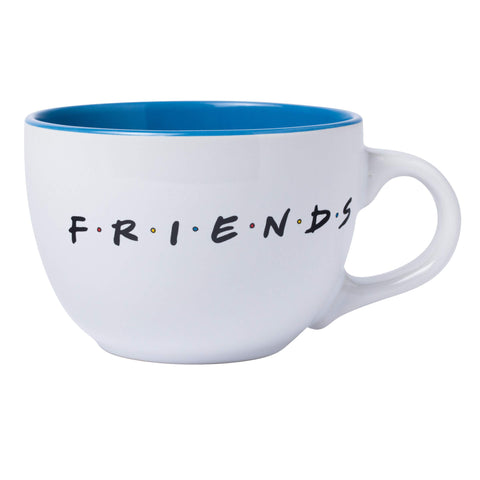 Silver Buffalo Friends Doodle Logo Soup Ceramic Mug, 1 Count (Pack of 1), white, 24 fluid ounce