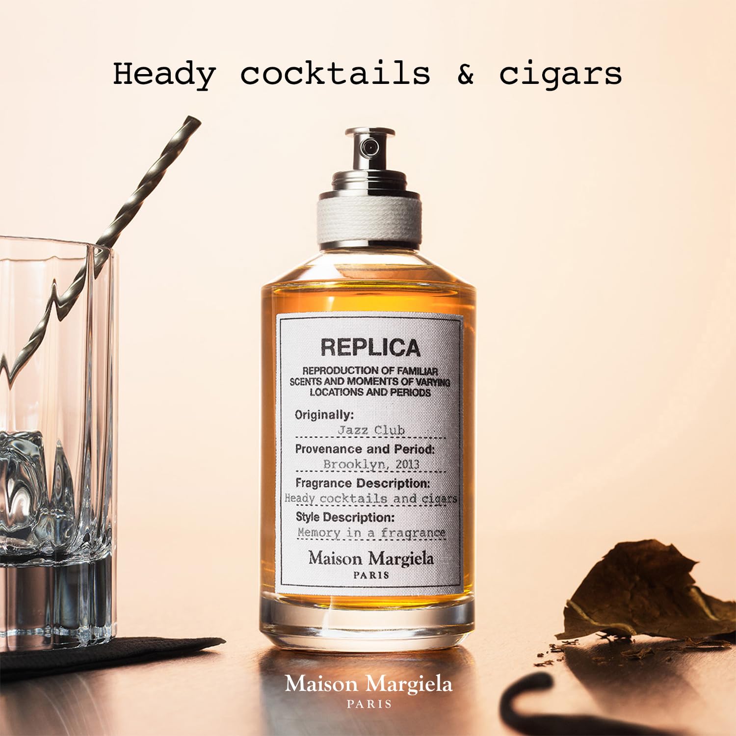 Maison Margiela - Replica - Jazz Club Eau de Toilette - Warm & Spicy Scent - With Vanilla, Rum Accord, & Tobacco - 1.0 Fl Oz