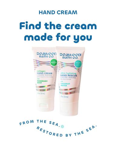 Seaweed Bath Co. Ultra-Hydrating Hand Rescue Moisturizing Cream - Coconut Water Scent - Sustainably Harvested Seaweed, Sea Kelp, Arnica to Soothe Dry, Rough Skin - 2 oz