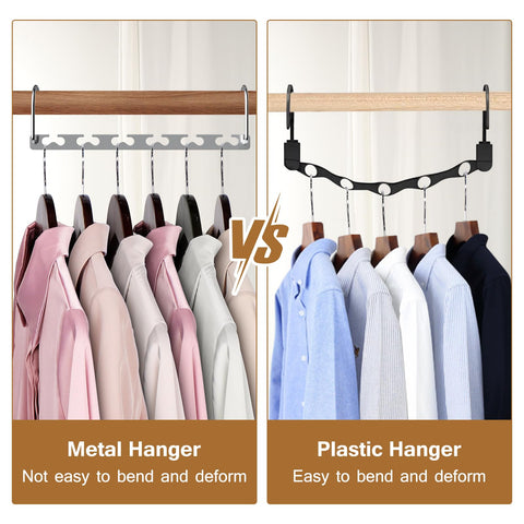 Space Saving Hangers for Clothes 6 Pack, Sturdy Metal Hangers Wardrobe Organizer, Magic Cascading Hanger, Closet Space Saver Closet Organizers and Storage