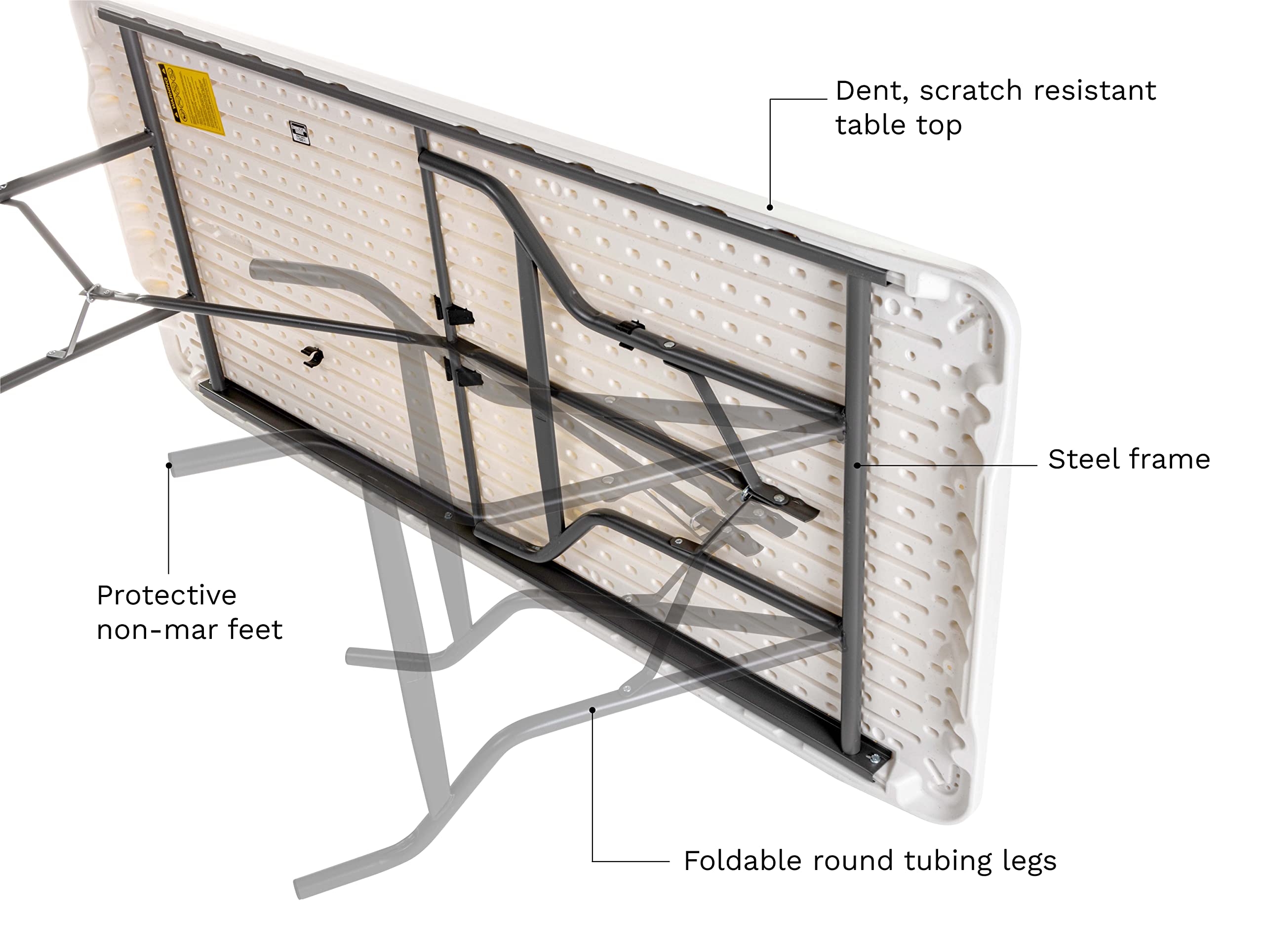 Iceberg IndestrucTable Commercial Folding Table, Indoor/Outdoor, Platinum, 30" W x 72" L x 29" H