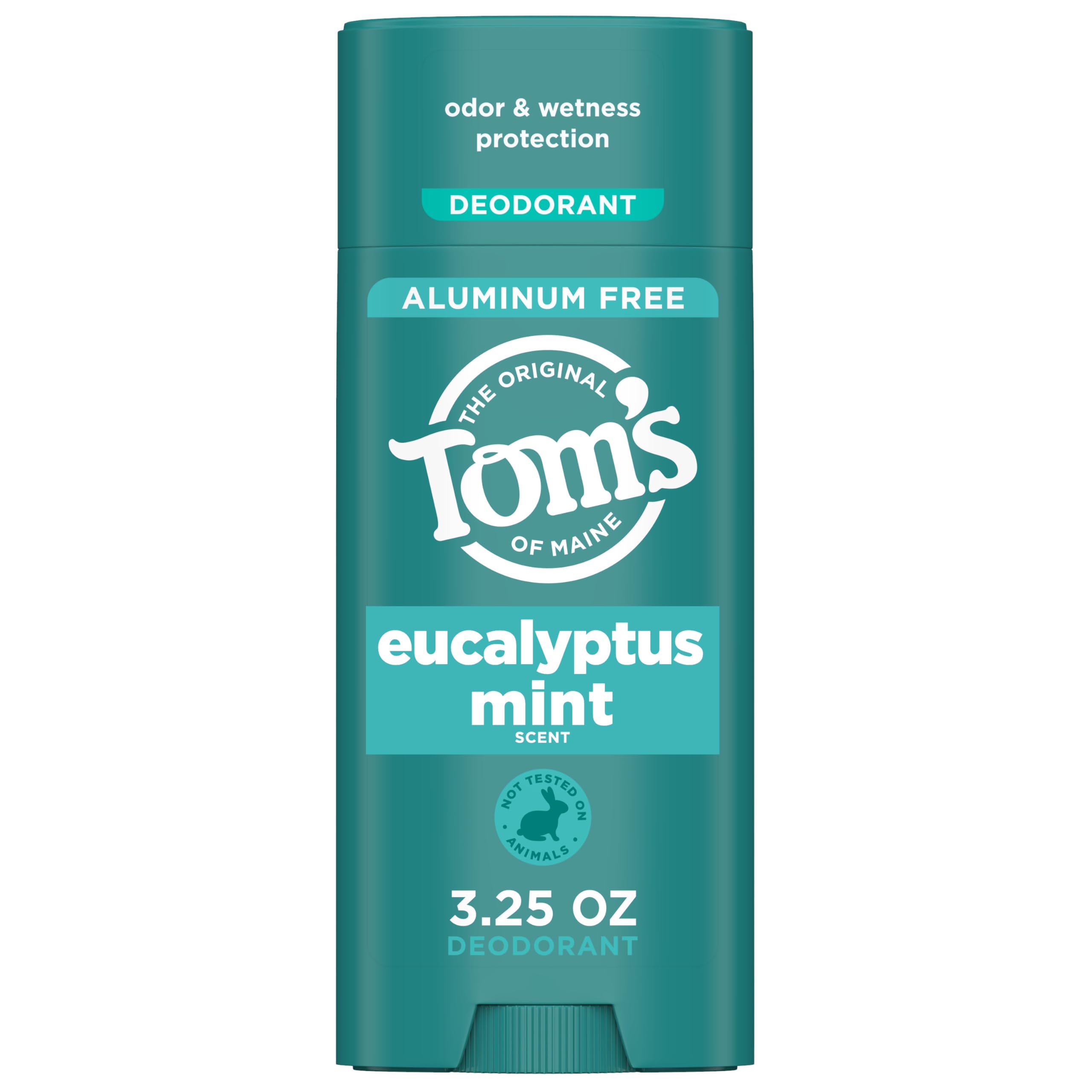 Tom’s of Maine Eucalyptus Mint Aluminum Free Natural Deodorant For Women & Men | Goes on Clear | Odor & Wetness Protection | Naturally Derived and Moisture-Locking Ingredients | 3.25 oz