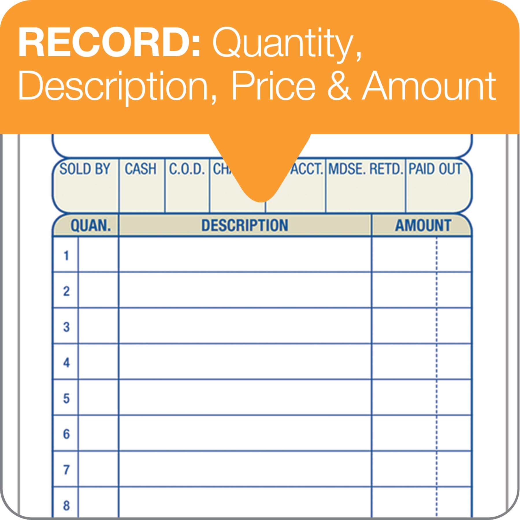 Adams Sales Order Book, 2-Part, Carbonless, White/Canary, 3-11/32 x 7-3/16 Inches, 50 Sets per Book (DC3705)