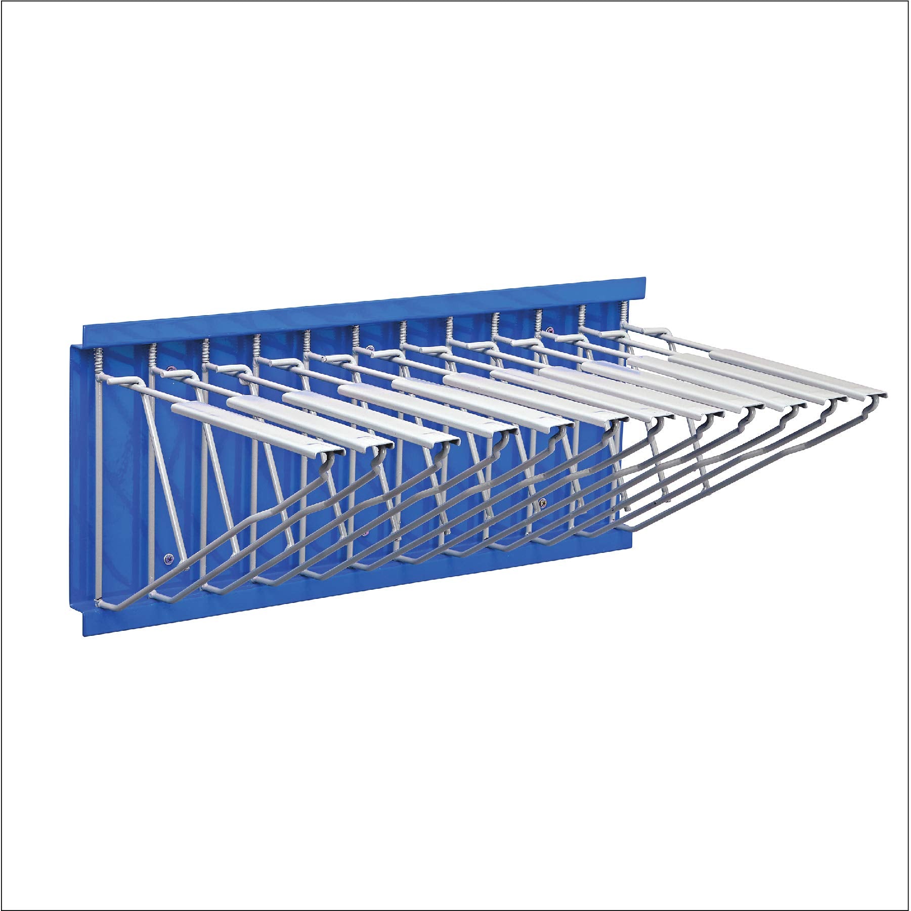 Adir Wall Mount Blueprint Rack - Blue Print Organizer, Poster Wall Mount Display, Map Storage Holder with 12 Pivot Brackets - Plan Rack for Office (Without Blueprint Clamps)
