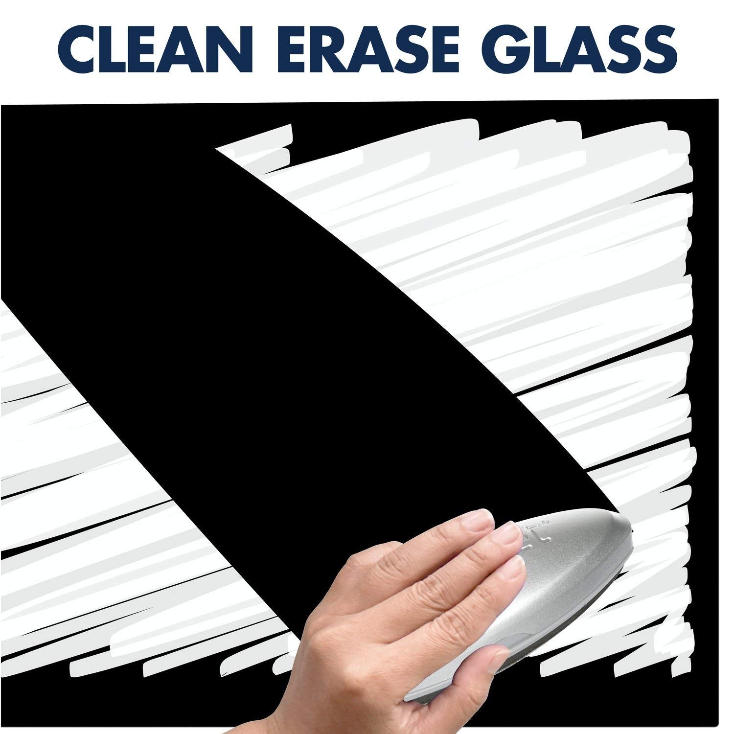 Quartet Dry Erase Board, 85" x 48" Glass Magnetic Whiteboard, Wide Format Horizontal Board, InvisaMount, Black (G8548IMB)