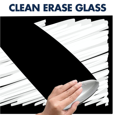 Quartet Dry Erase Board, 85" x 48" Glass Magnetic Whiteboard, Wide Format Horizontal Board, InvisaMount, Black (G8548IMB)