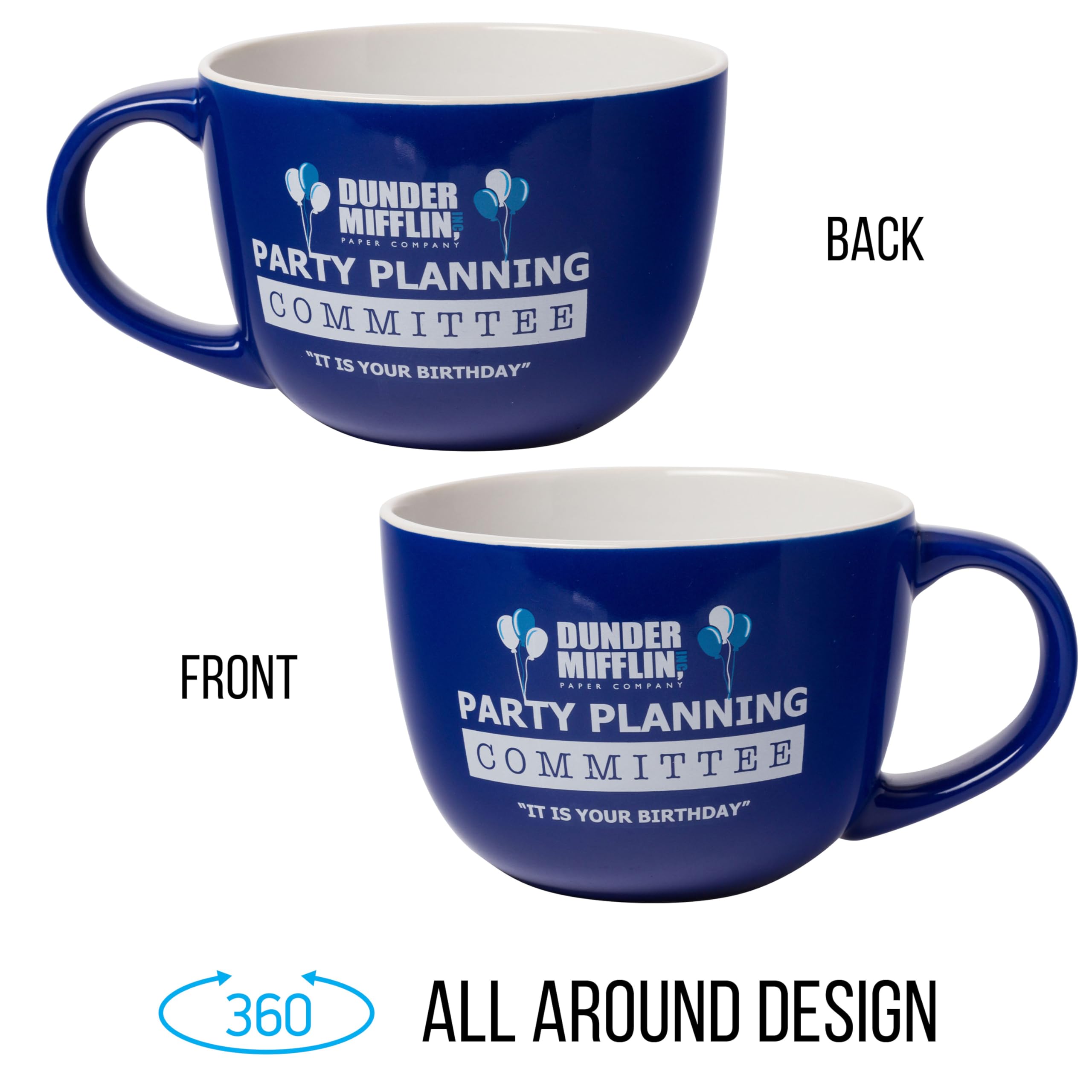 Silver Buffalo The Office Party Planning Committee Ceramic Soup Mug, 24 Ounces