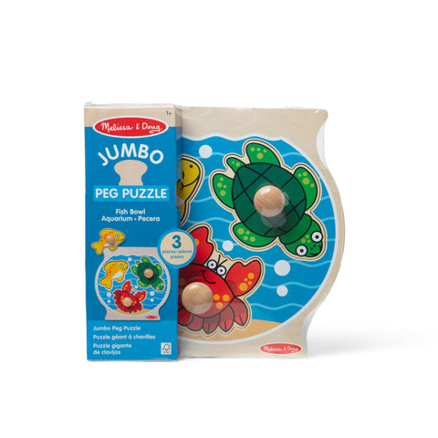Melissa & Doug Fishbowl Jumbo Knob Wooden Puzzle,Multi