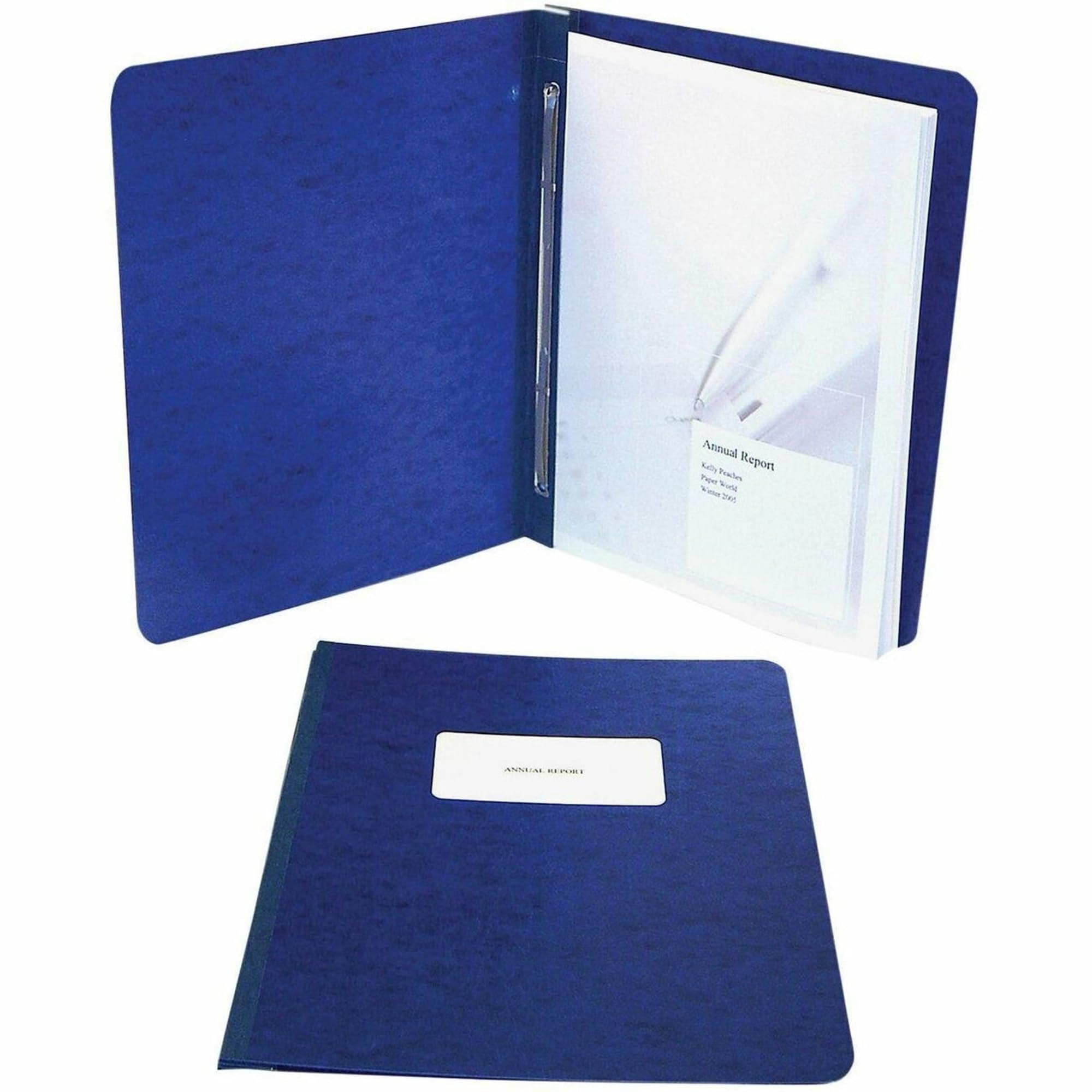 ACCO PRESSTEX Report Cover, Side Bound, Tyvek Reinforced Hinge, 8.5 Inch Centers, 3 Inch Capacity, Letter Size, Dark Blue (A7025073A)